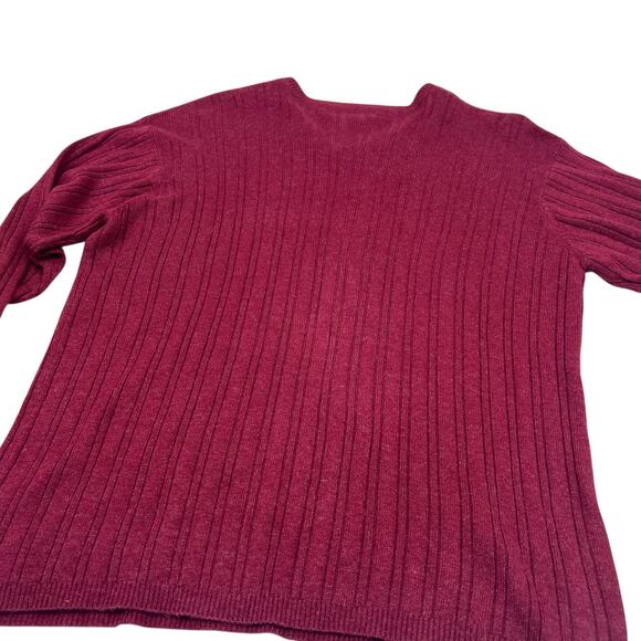 Poeta Moda Mens Vintage 90s Burgundy Cashmere Silk V-Neck Sweater Sz S - Picture 7 of 11